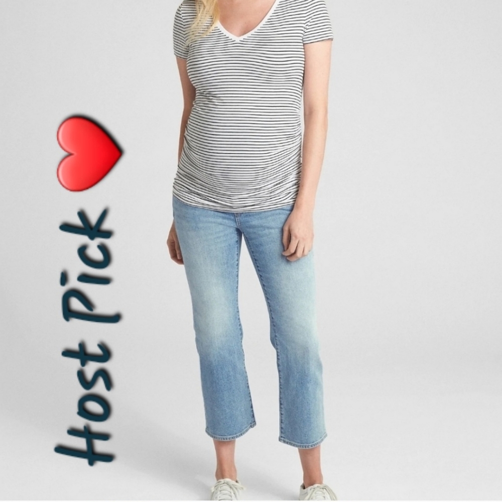 👀50% OFF👀👖NWT‼️ GAP Maternity Full Panel Crop Kick Jeans